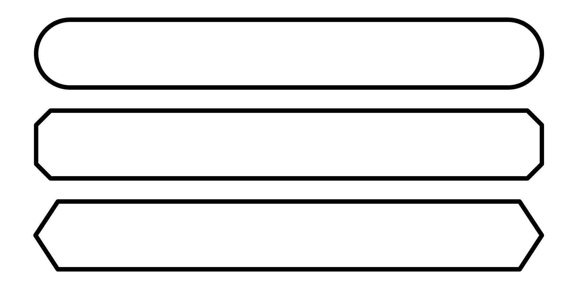 simple black square long line vector