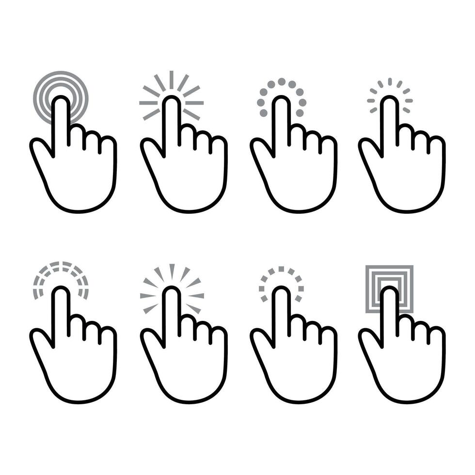 hand clicking cursor collection vector