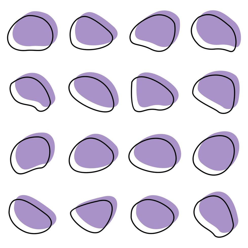 collection of spots with abstract liquid shapes with lines vector