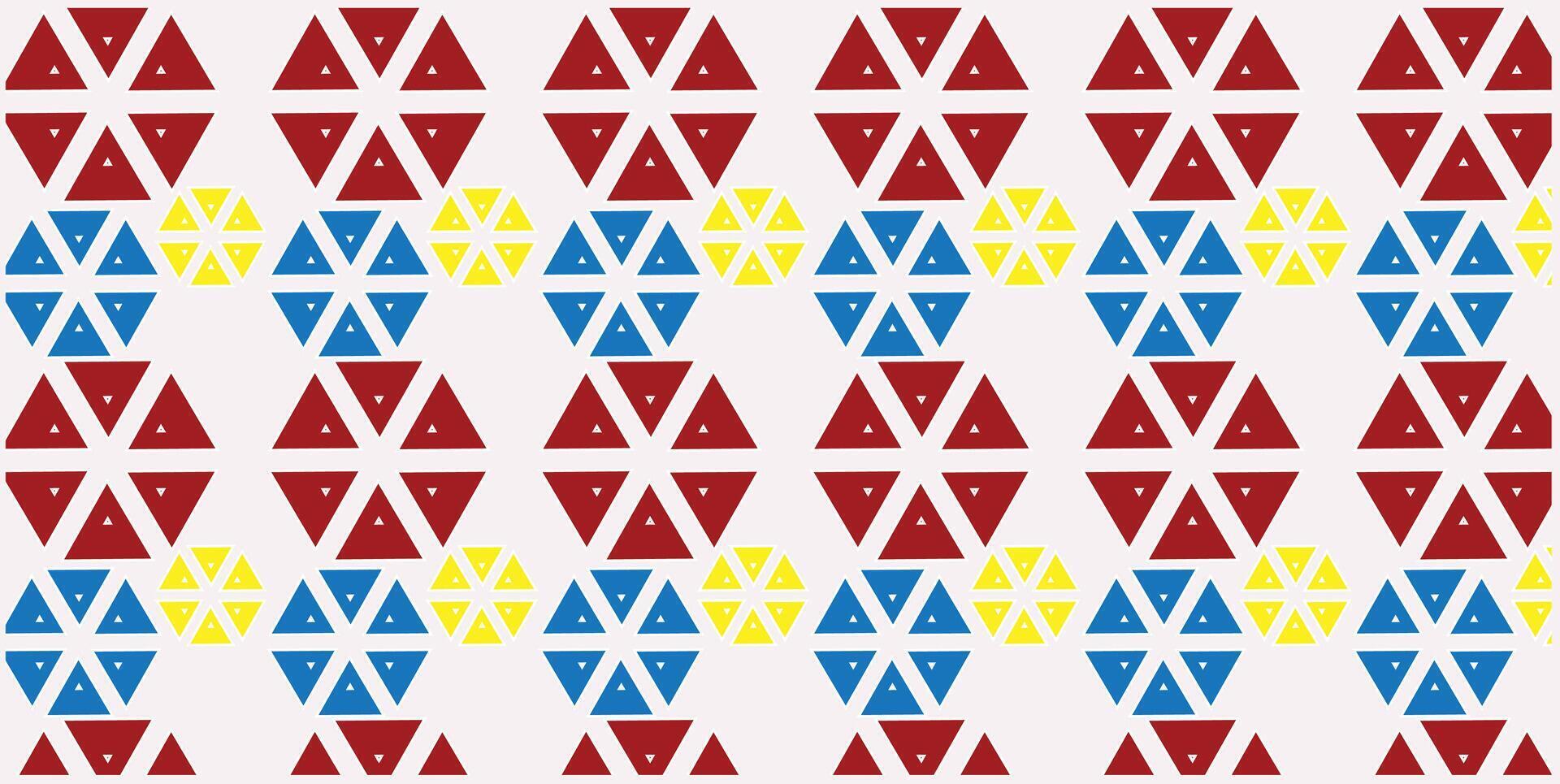 Triangular Bloom Pattern in Primary Colors vector