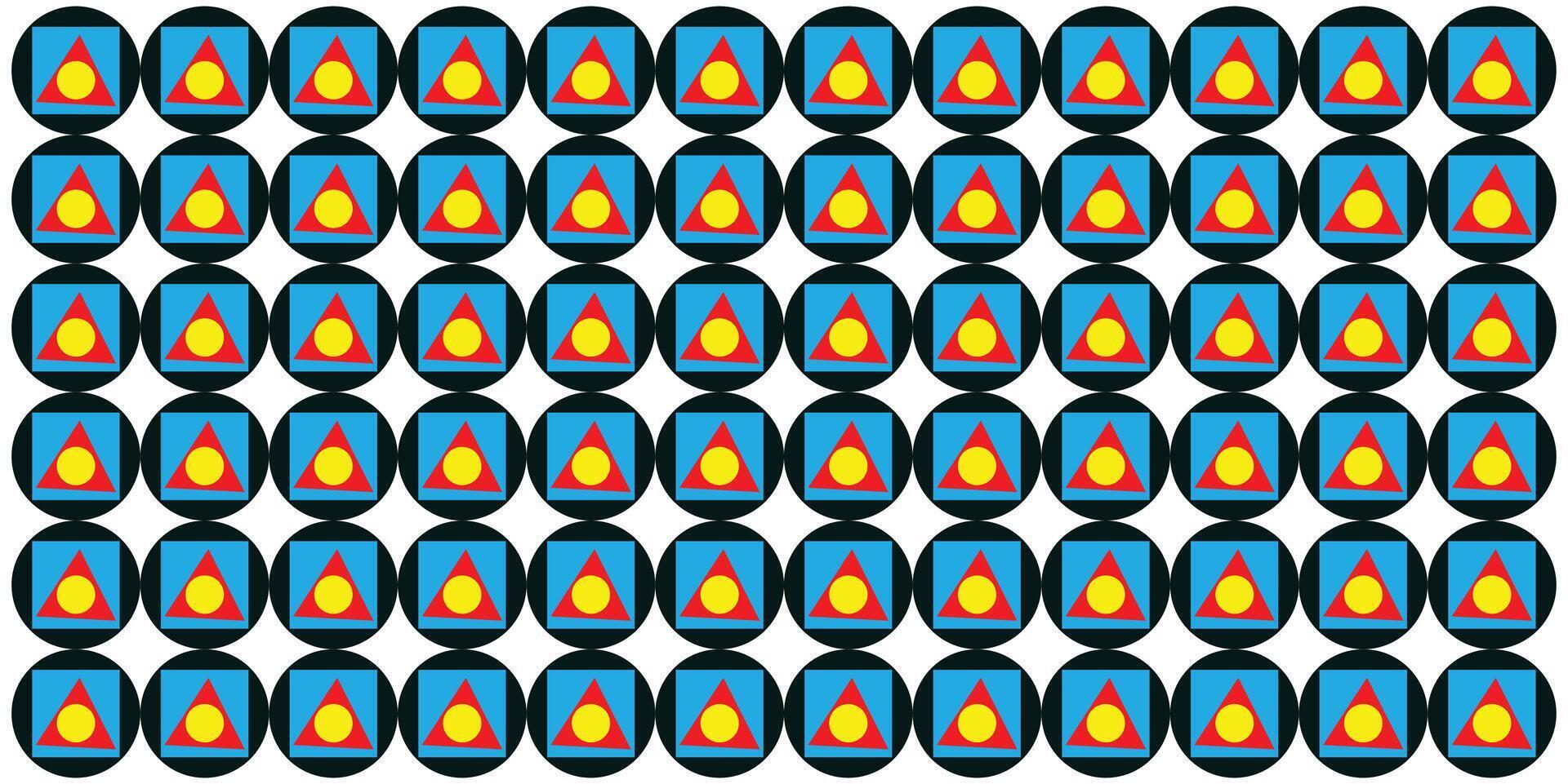Playful Abstract Art Featuring Staggered Squares, Circles, and Triangles vector
