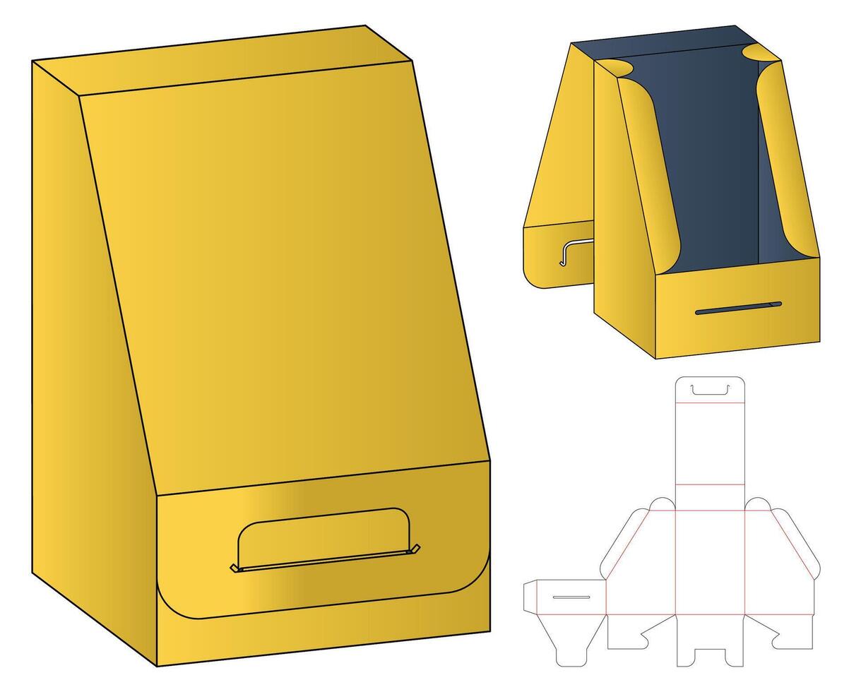 Box Packaging Dieline Blueprint Template vector