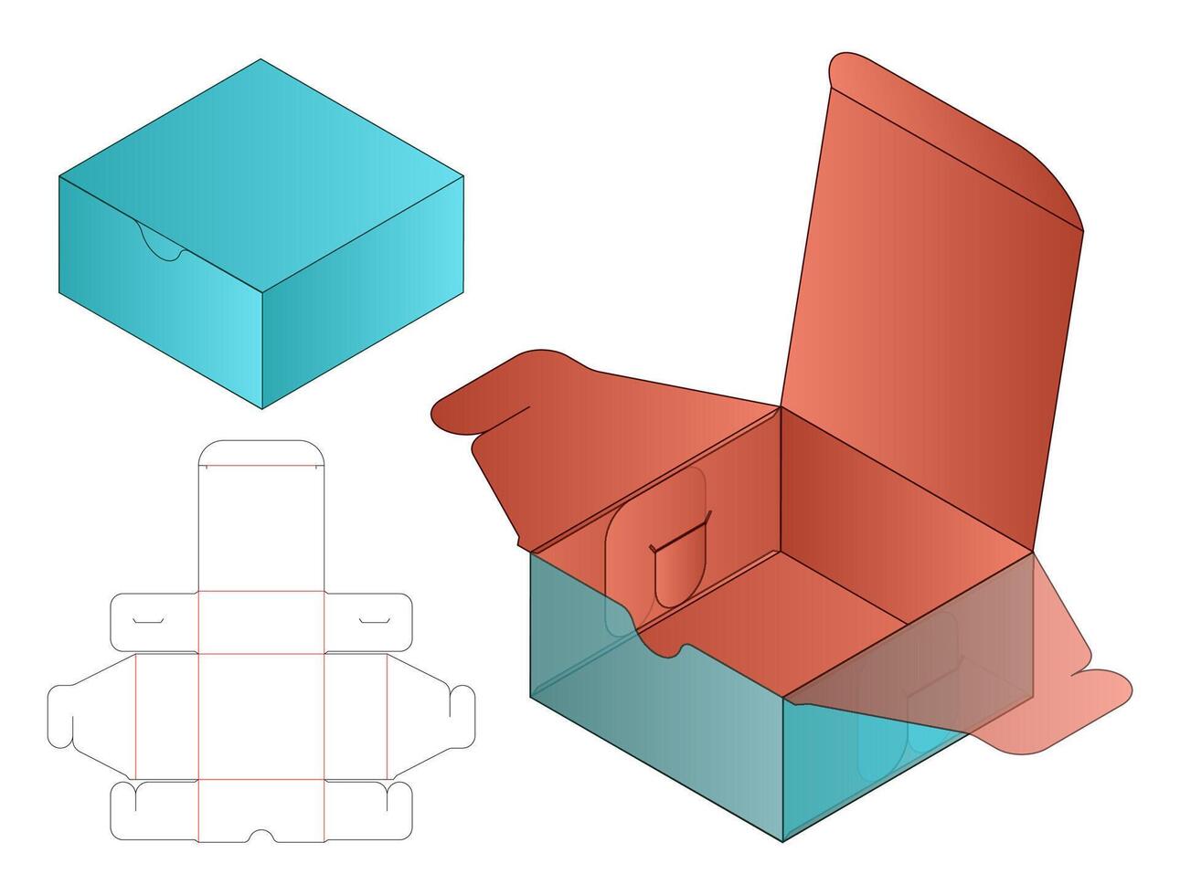 Foldable Packaging Box Dieline Template vector