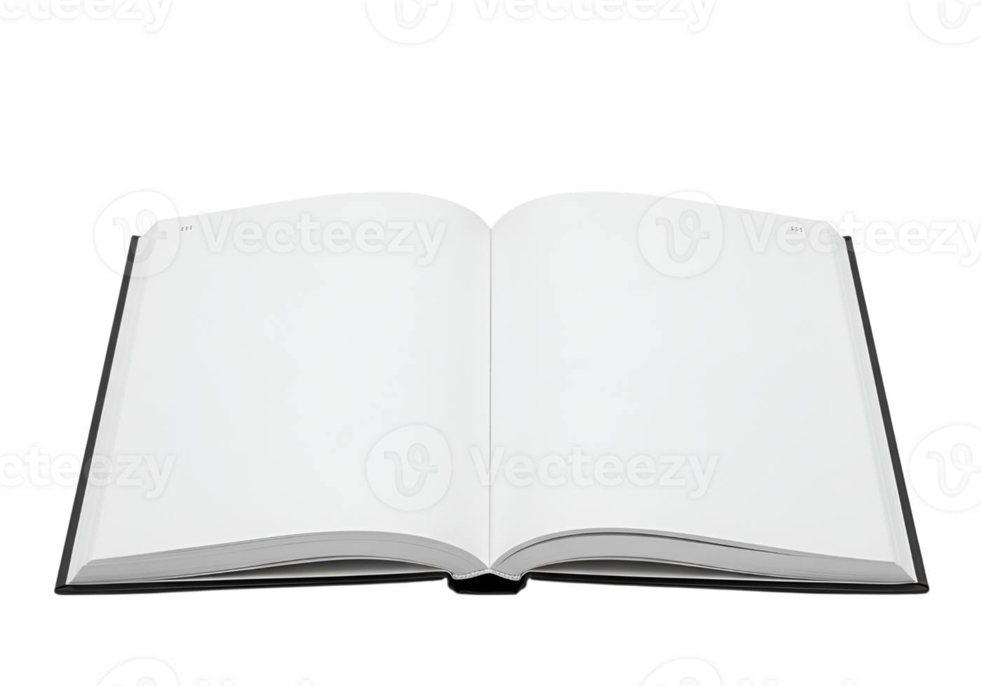Open book with blank pages ready for text or images, isolated object png