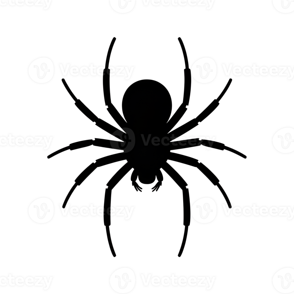 Spider silhouette with eight legs and two pedipalps isolated on a plain field png