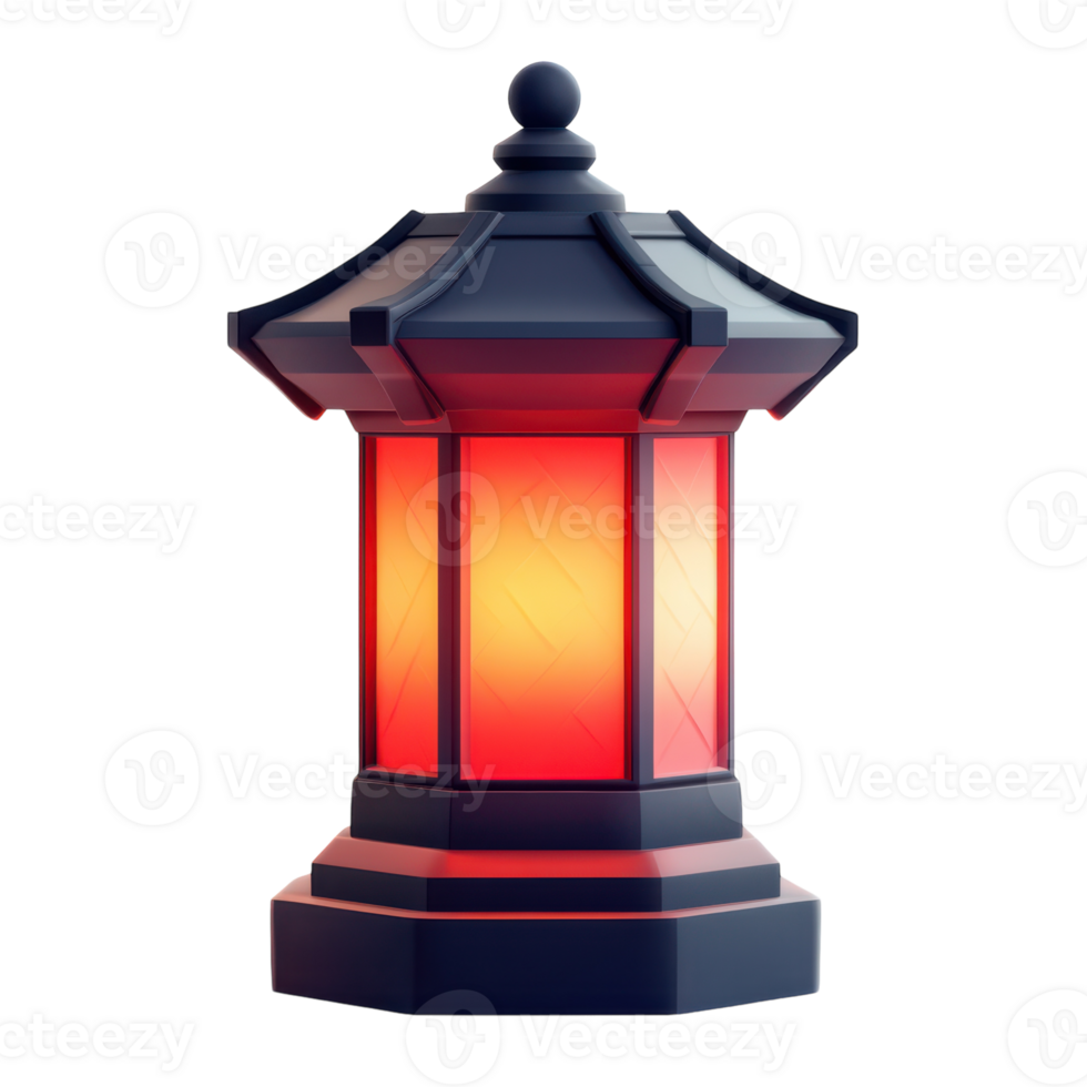 Red Lantern 3D Icon in Cartoon Style for Fun Designs and Illustrations png