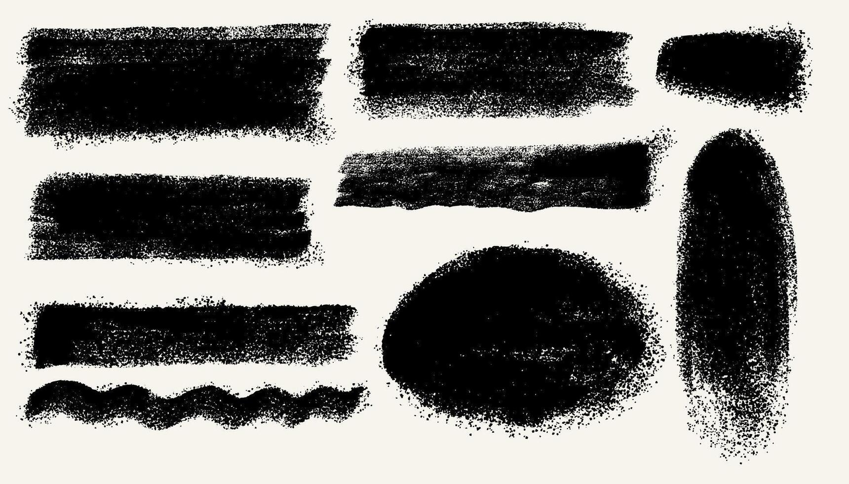 Set Of Paint, Ink Dry Brush Stroke, Brush, Line Or Texture. Black Dirty Artistic Decorative Element, Box, Frame Or Design Background For Text. Hand Drawn Grunge Brush Stroke Collection. vector