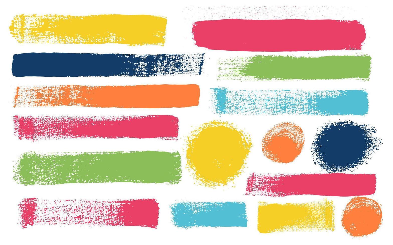 Set of textured colored splash banner. Colorful brush strokes, silhouette. Hand draw paint bold brush strokes, hand drawn thick grunge lines and rectangle shapes. vector