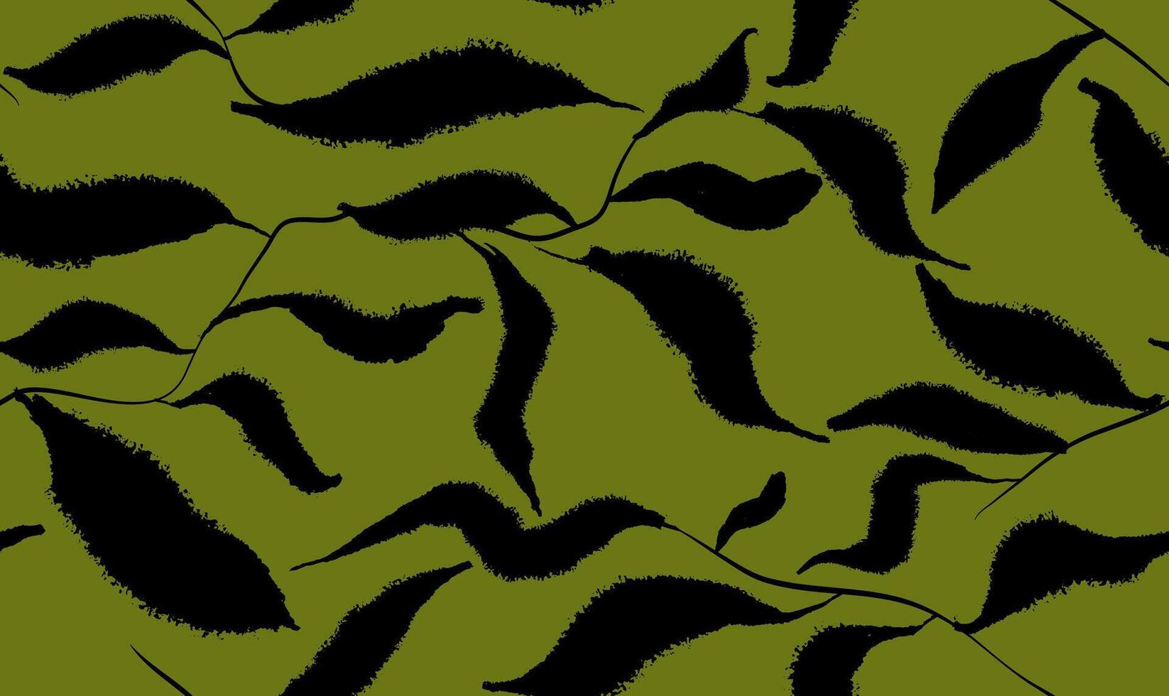 Seamless pattern hand drawn flower and leaf shape textures. Abstract contemporary seamless pattern. Repeatable grunge vibrant boho prints. seamless pattern black leaves paint swirl line . vector