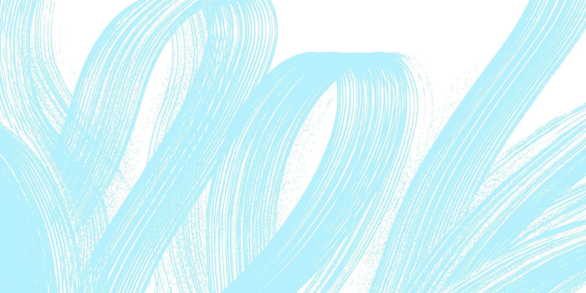 Light blue color grainy spiral brush stroke. Template distress damaged edge banner with spiral bold line with spray texture. Grainy brush strokes texture with scattered tiny dots. Dry brush on canvas. vector