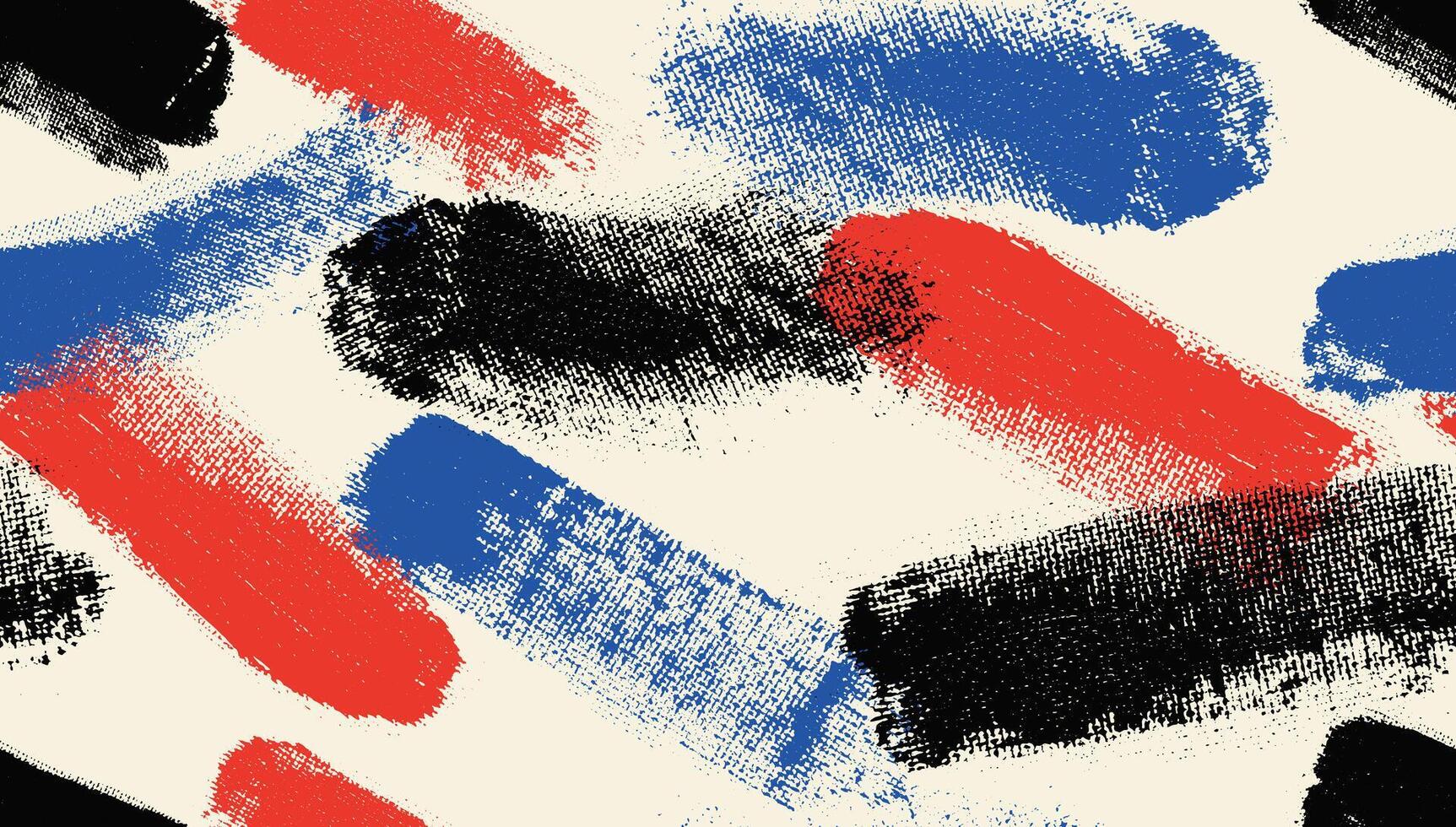 Grunge creative seamless pattern with brush strokes. Red, blue, black seamless pattern for printing brochure, poster, print, textile, magazines, sport wear. Grunge modern design background. vector