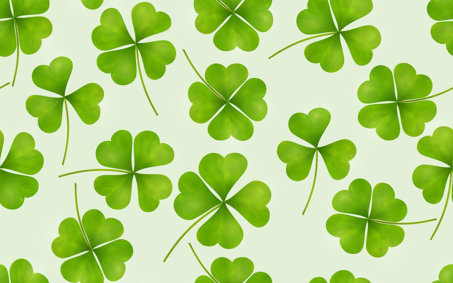 Seamless pattern green clover . Shamrock leaf, green plant background for Saint Patrick's Day. Nature ireland illustration. Patrick's Day Seamless Pattern. vector