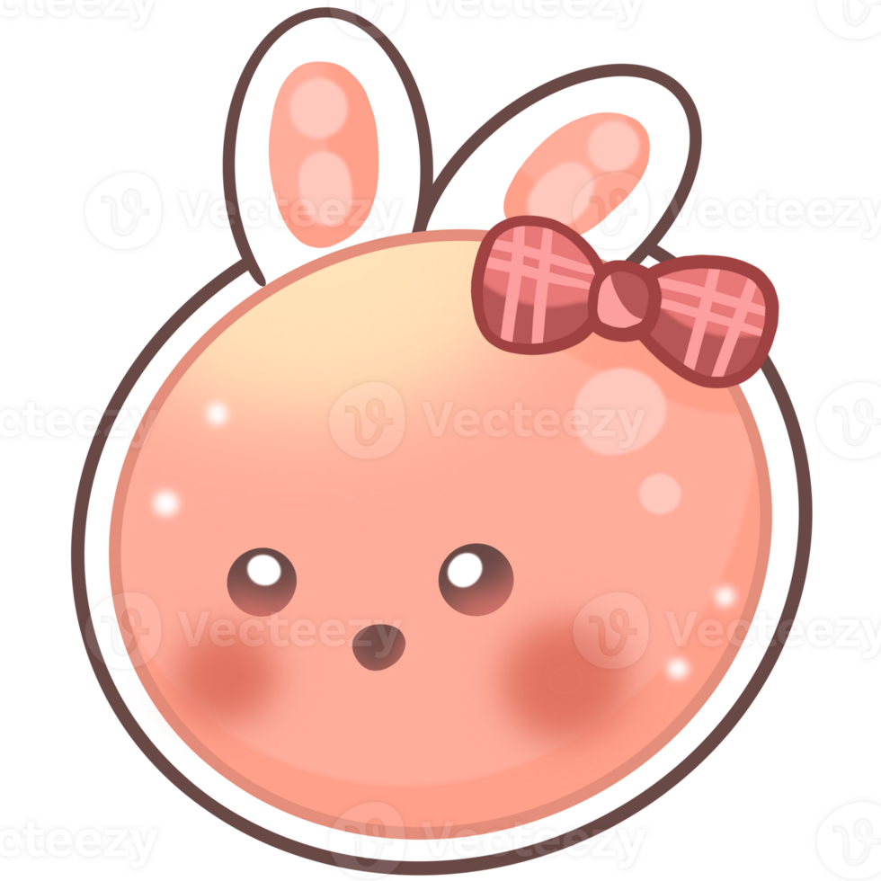Cute jelly bunny with a bow on its head png