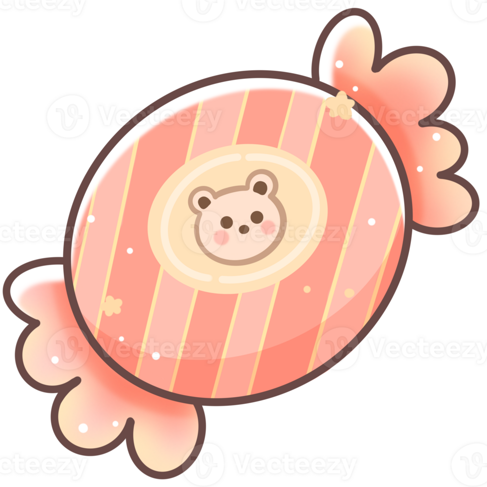 a cartoon bear on a candy bar png