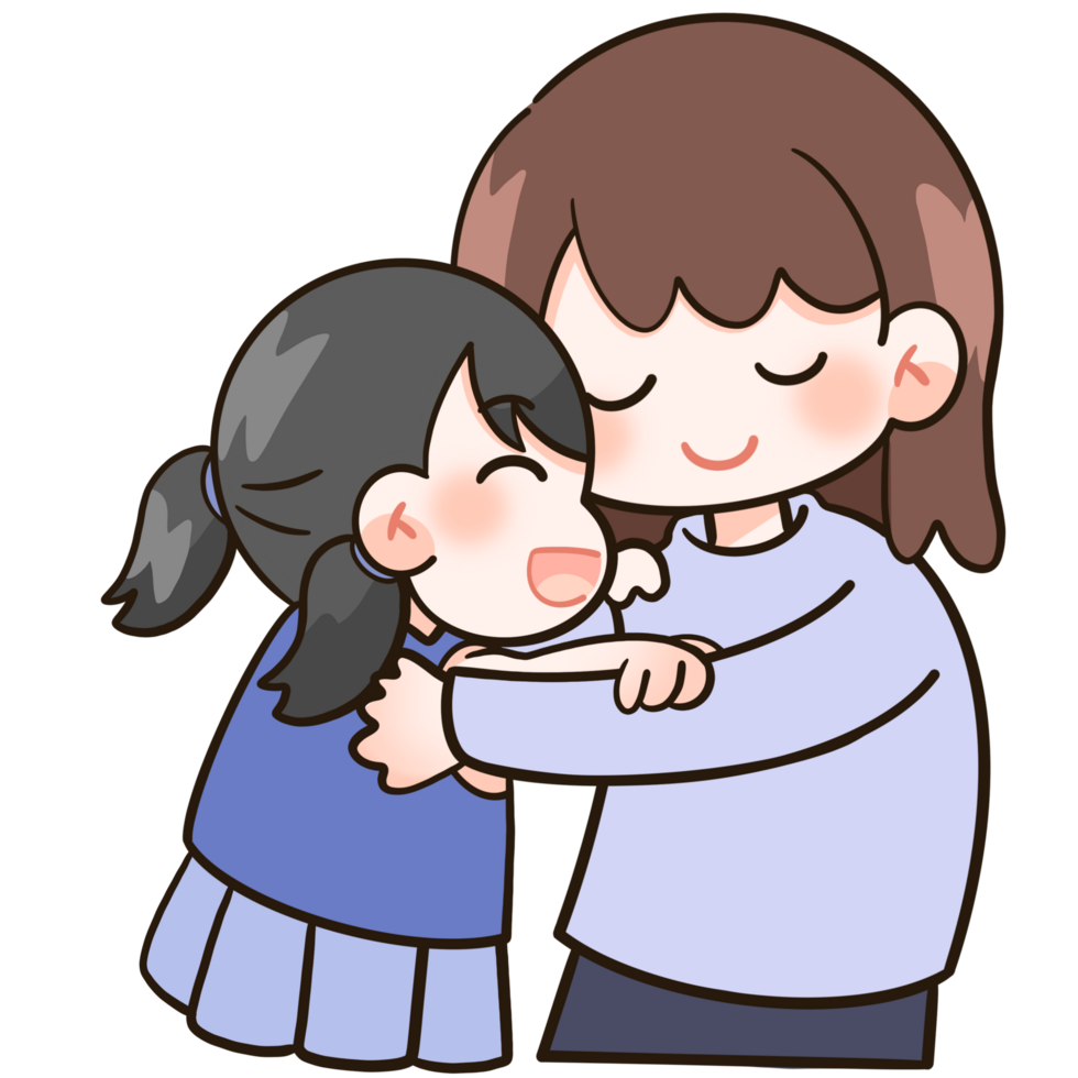 mother and daughter hugging clip art png