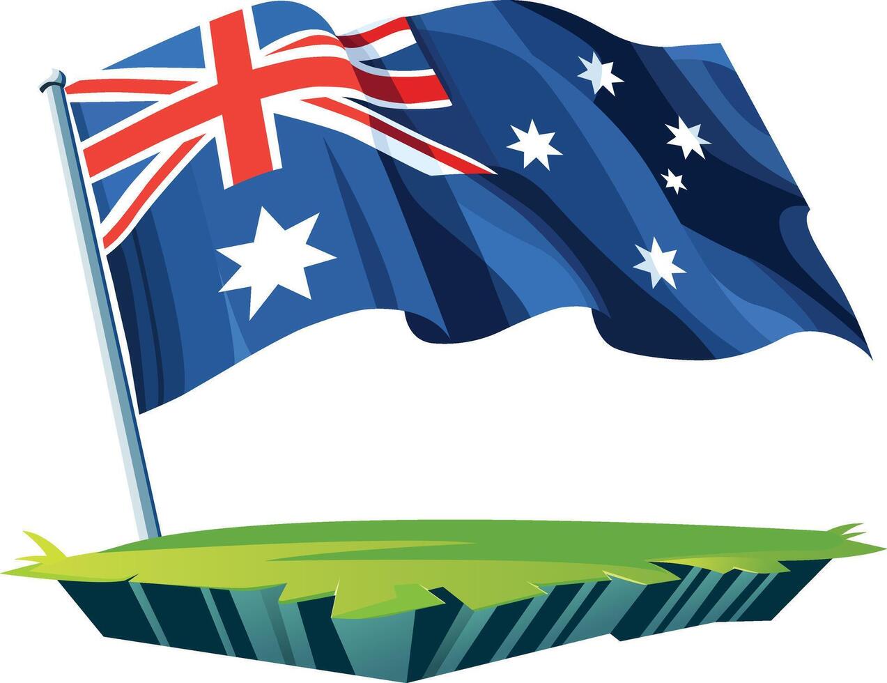 Australian flag waving isolated on 3D background. vector