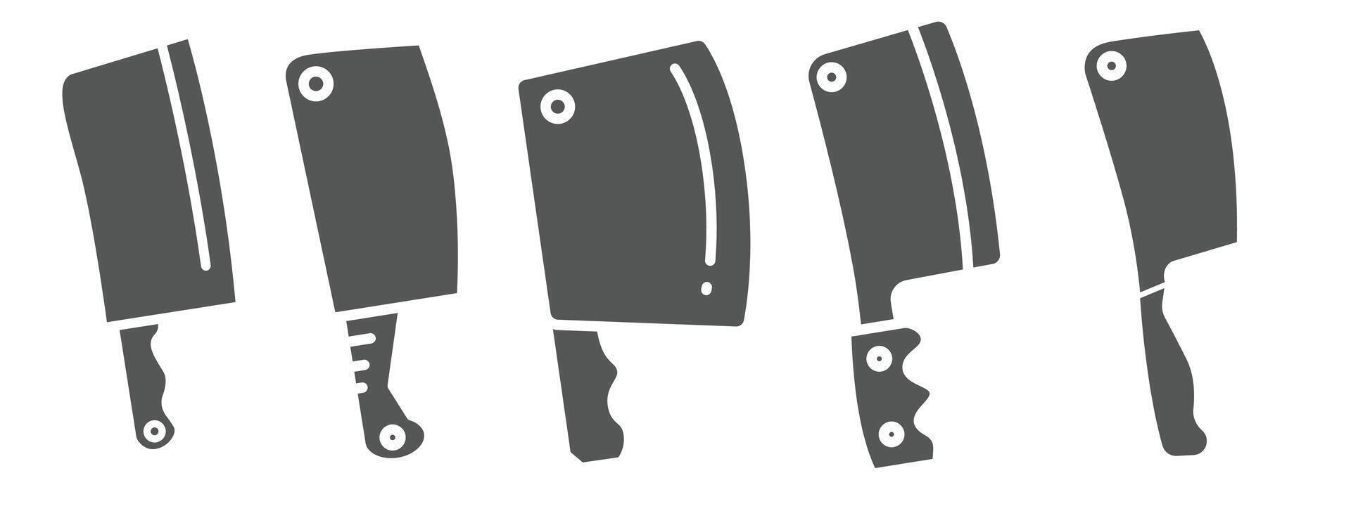 A set of knives on a white background vector