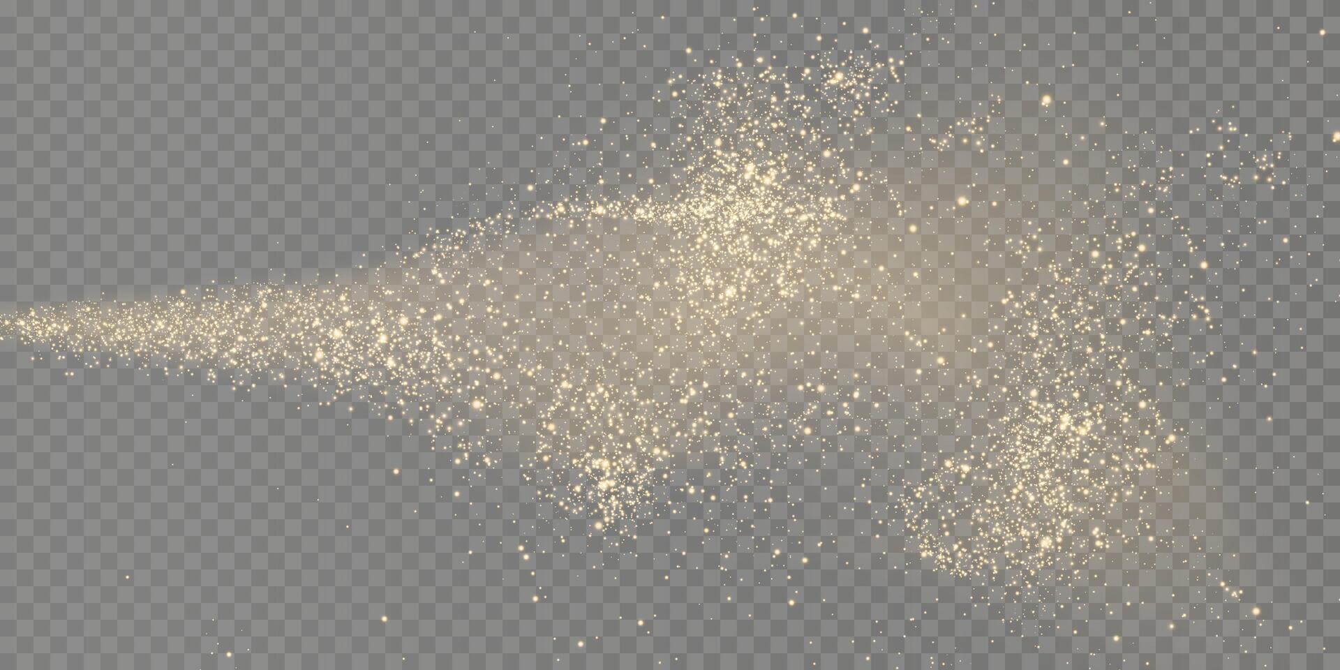 Enjoy the dazzling Golden Glittering Particles on a Transparent Background, ideal for Creative Projects vector