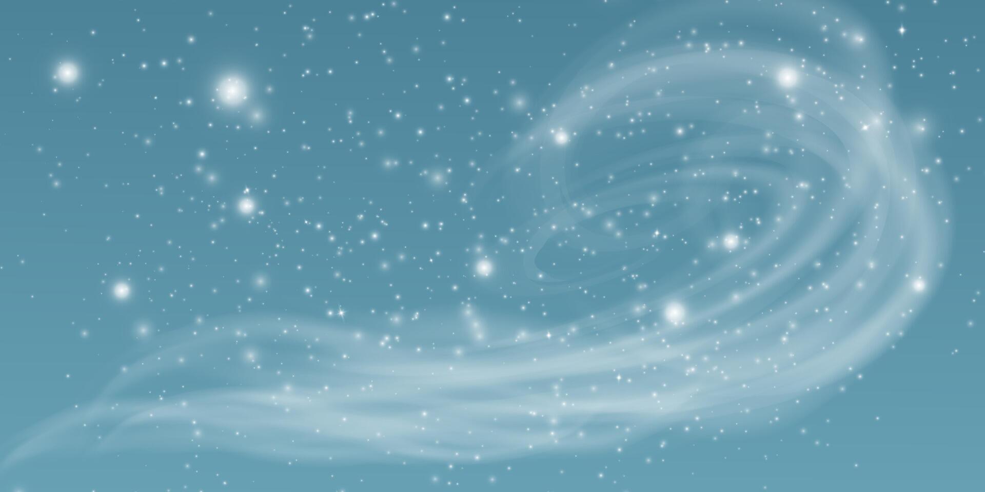 A Magical Winter Blizzard Filled with Beautiful Sparkling Snowflakes and Whirling Winds All Around Us, Uniting Nature vector
