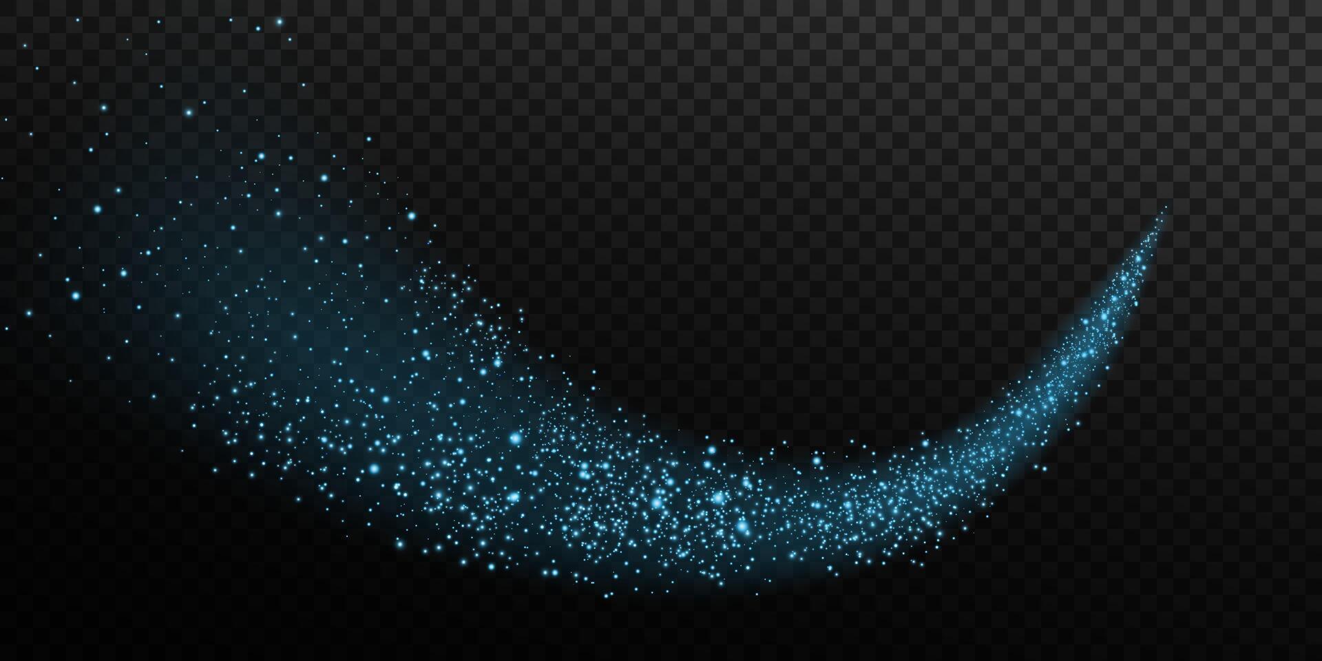 A Glittering Blue Sparkle Trail on a Dark Background, creating a mesmerizing visual experience that captivates vector