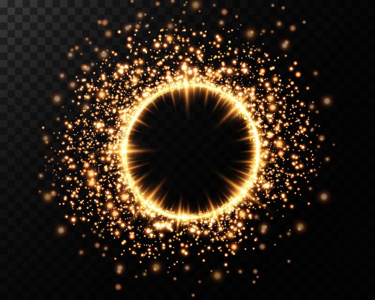 A Glowing Sparkling Circle displaying Radiance and Energy Effects, creating an enchanting visual experience vector
