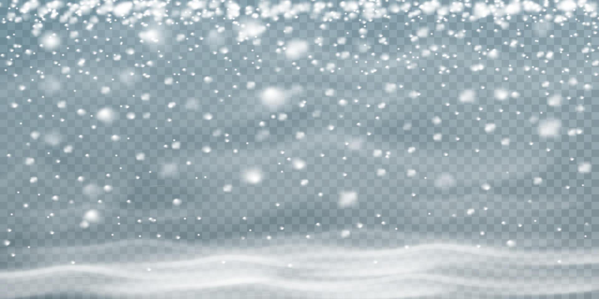 A Stunningly Beautiful Winter Snowfall Scene Featuring Delightful Gentle Blizzards All Around the Landscape vector