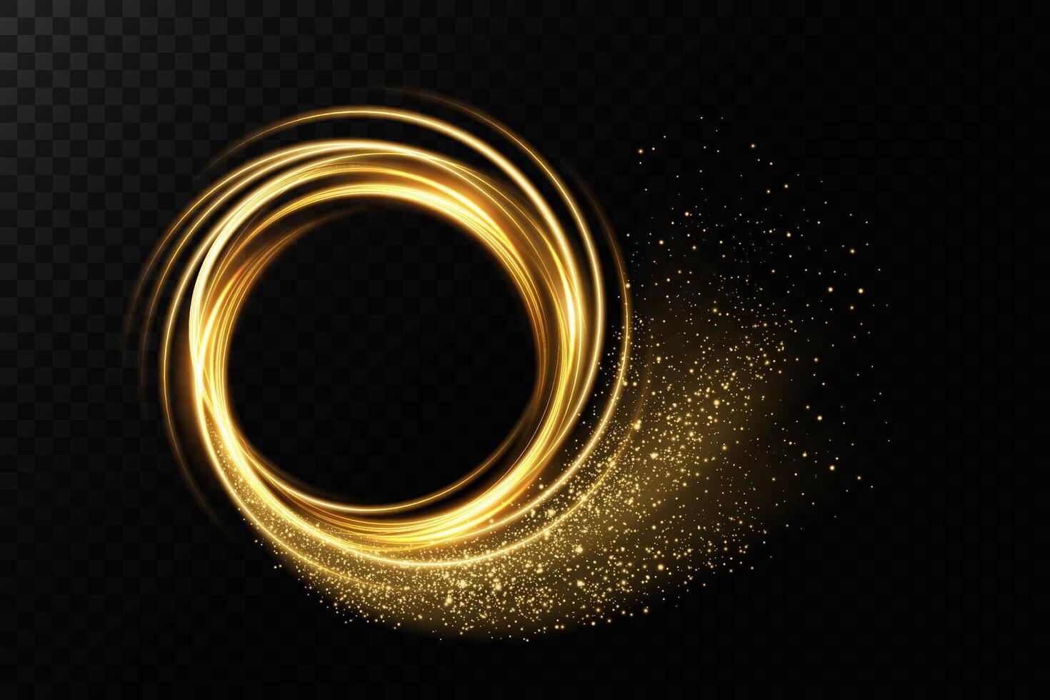 An Elegant Gold Swirl featuring Sparkles alongside Movement, perfect for adding grace to any design concept vector