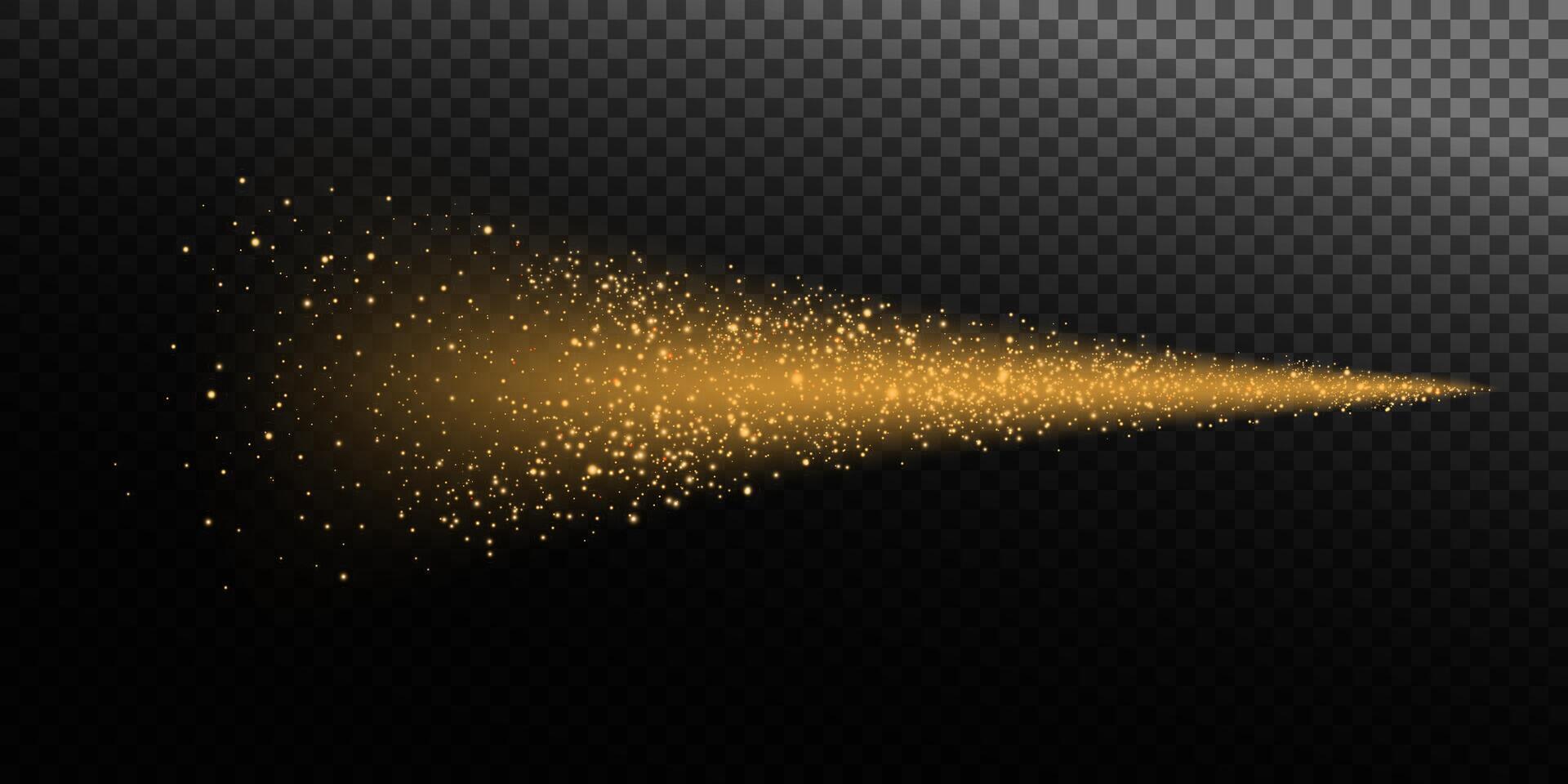 Golden Sparkle Effect featuring an enchanting Particle Stream for your digital backgrounds and creative designs vector
