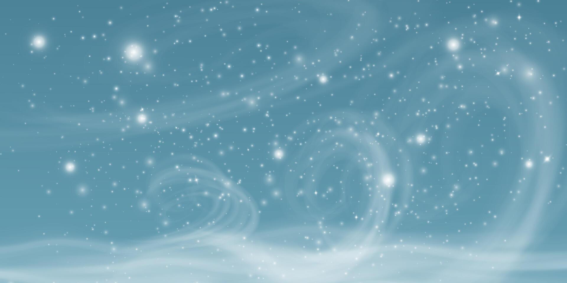 Experience the enchanting Winter Blizzard featuring Swirling Snowflakes enveloped in a serene, Ethereal Atmosphere vector