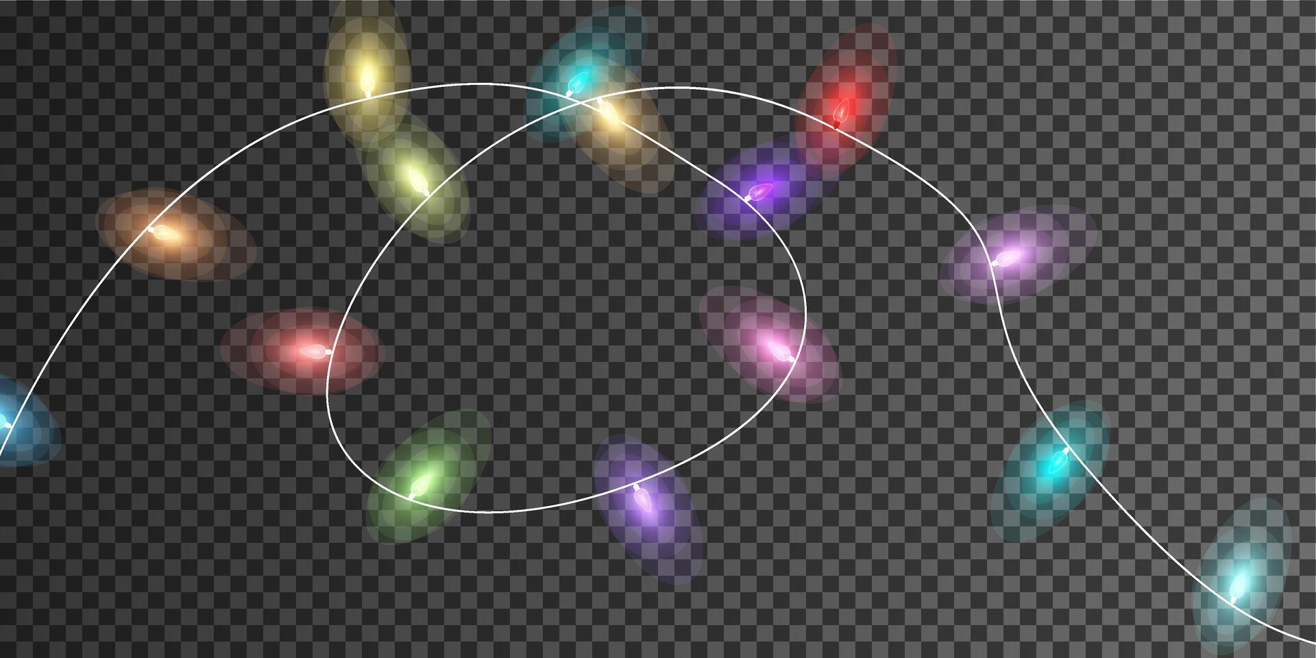 Bright and Colorful Christmas String Lights Perfect for Creating Festive and Cheerful Holiday Decorations vector