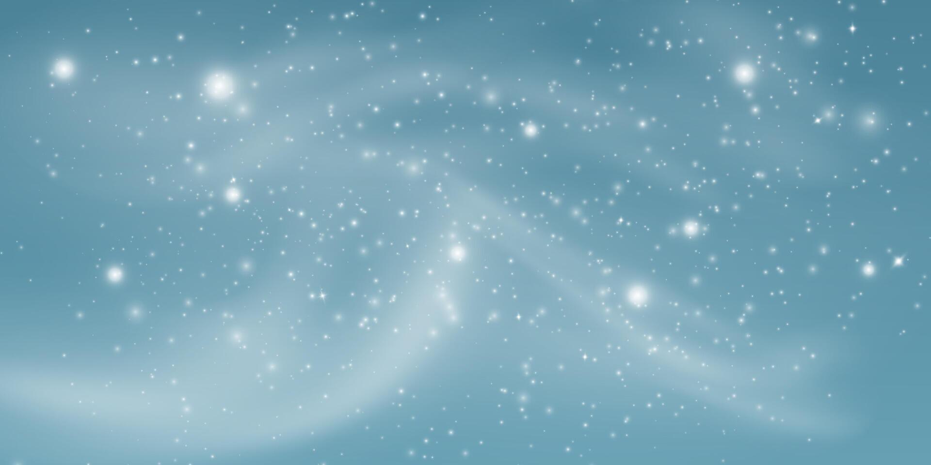 This Winter Blizzard scene features Sparkling Stars on a Soft Blue Background, evoking tranquility and beauty vector