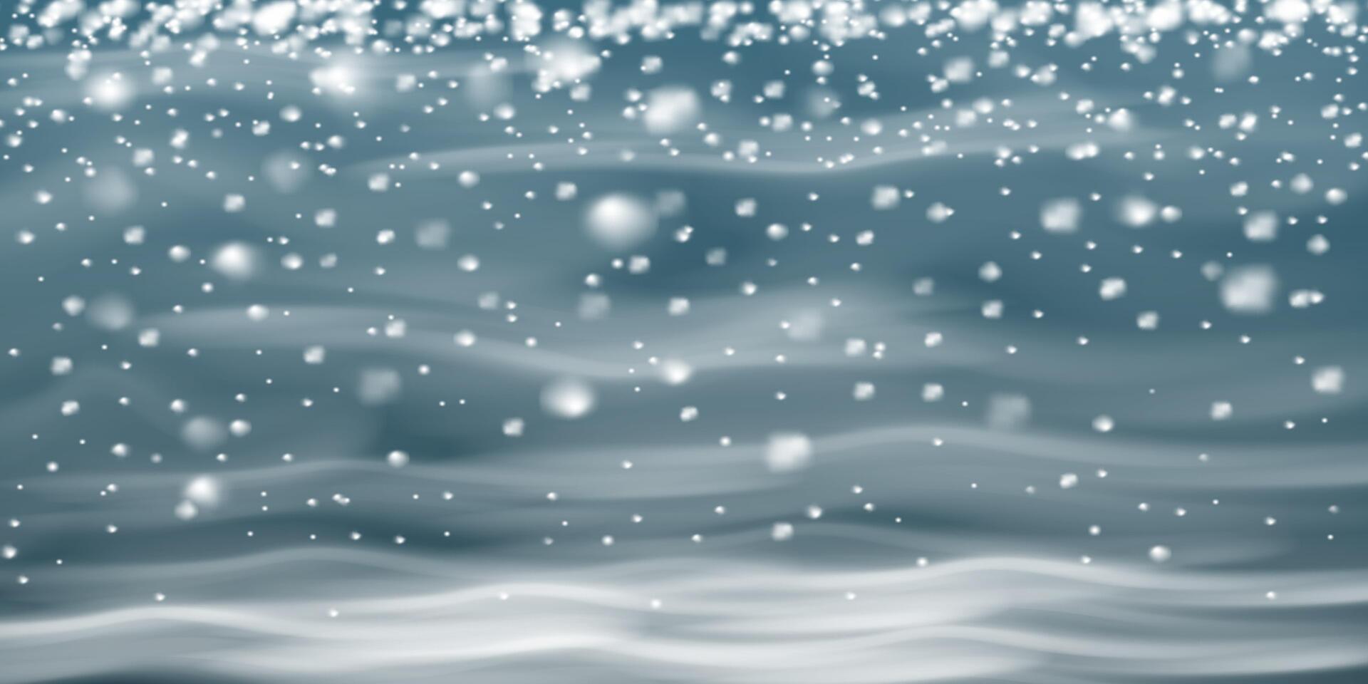 A serene winter snowfall background, featuring soft snowflakes gently drifting down along with waves of calmness vector