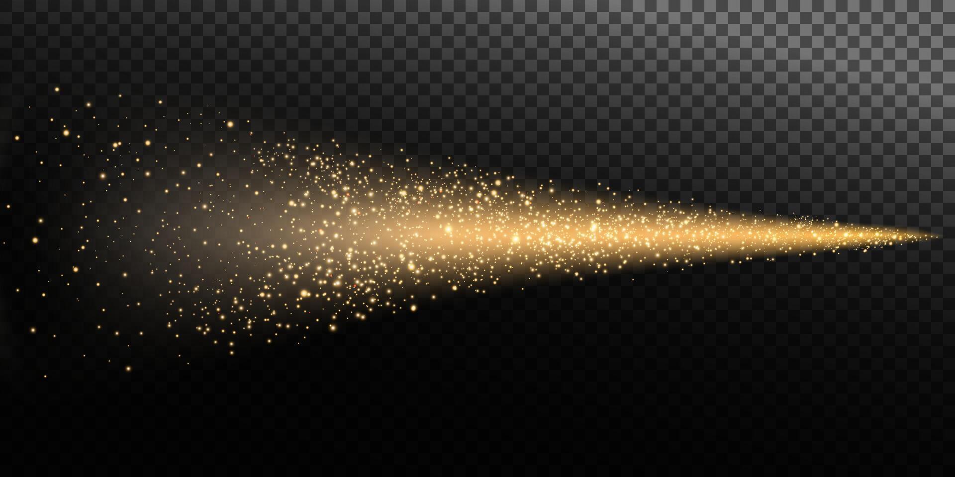 A mesmerizing Sparkling Gold Dust Trail with Soft Gradient Effects, creating a stunning visual experience vector
