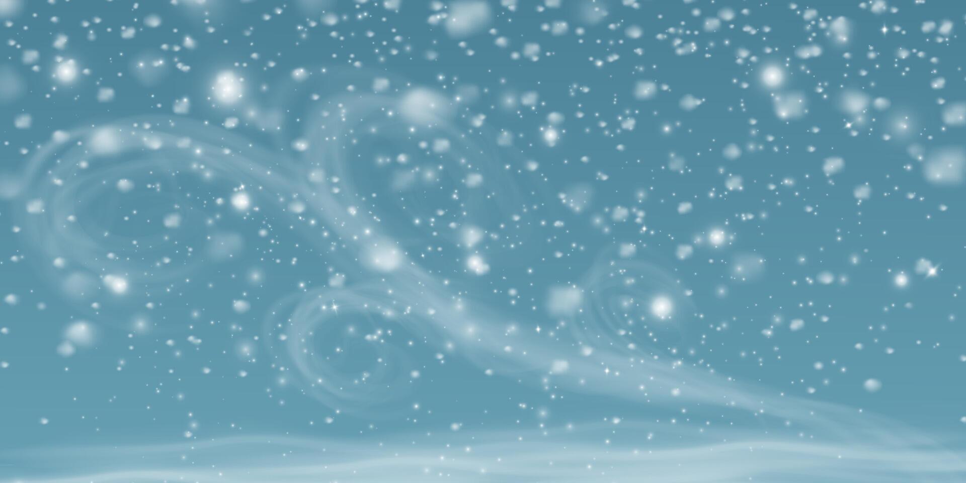 A Winter Blizzard Scene featuring beautiful Snowflakes and Swirling Winds capturing the essence of winter vector