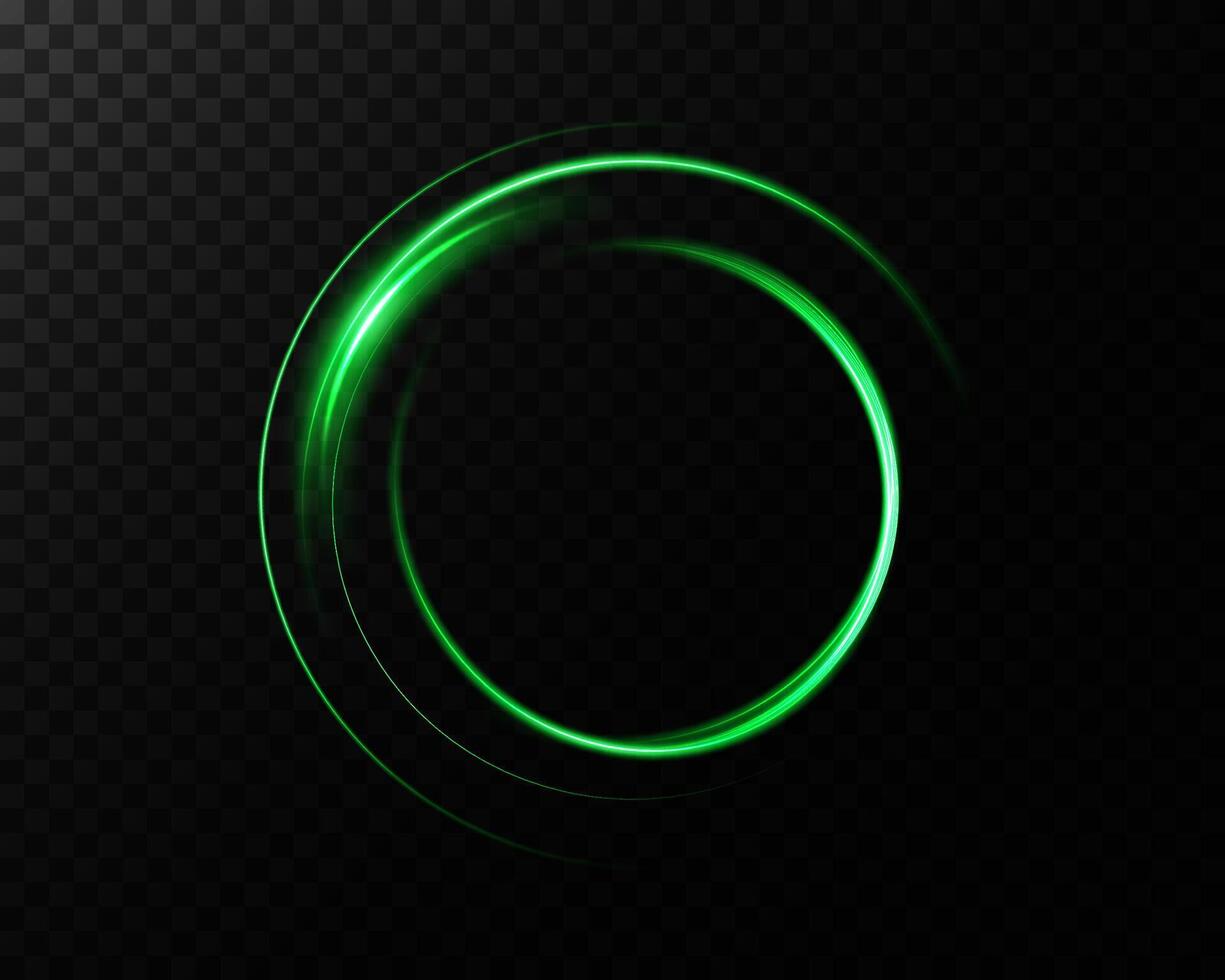 An Elegant Green Circular Motion Effect set against a Dark Background offers a captivating visual experience vector