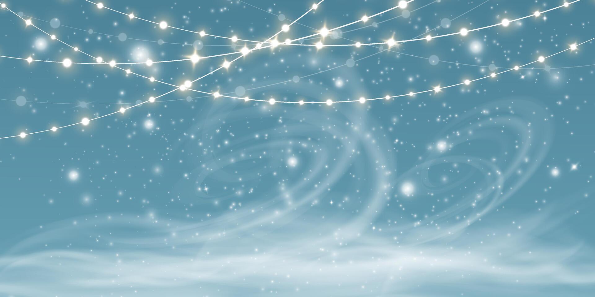 Experience a Magical Winter Wonderland complete with Twinkling Lights and enchanting Snowflakes throughout the season vector