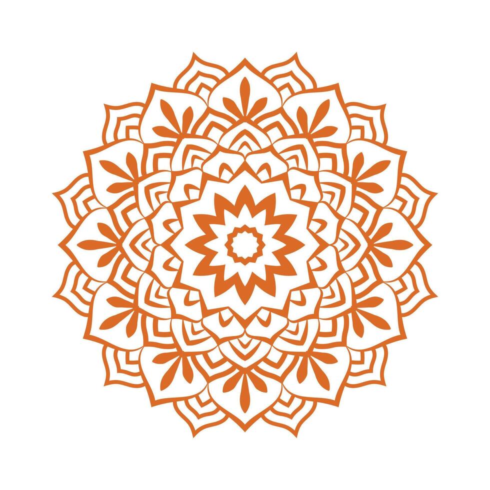 Elegant Orange Mandala on white background vector