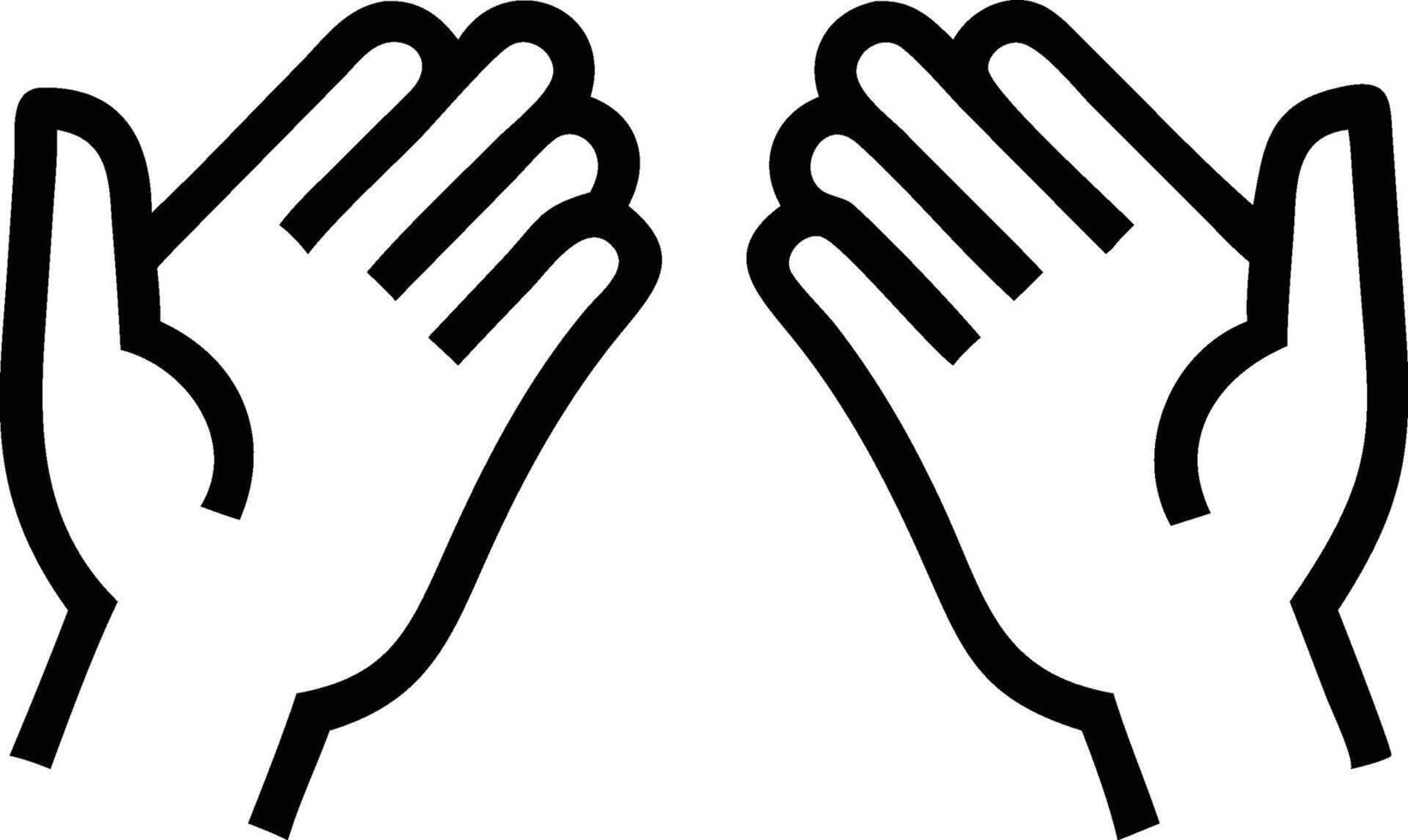 Open Hands Praying Upward in Line Art vector