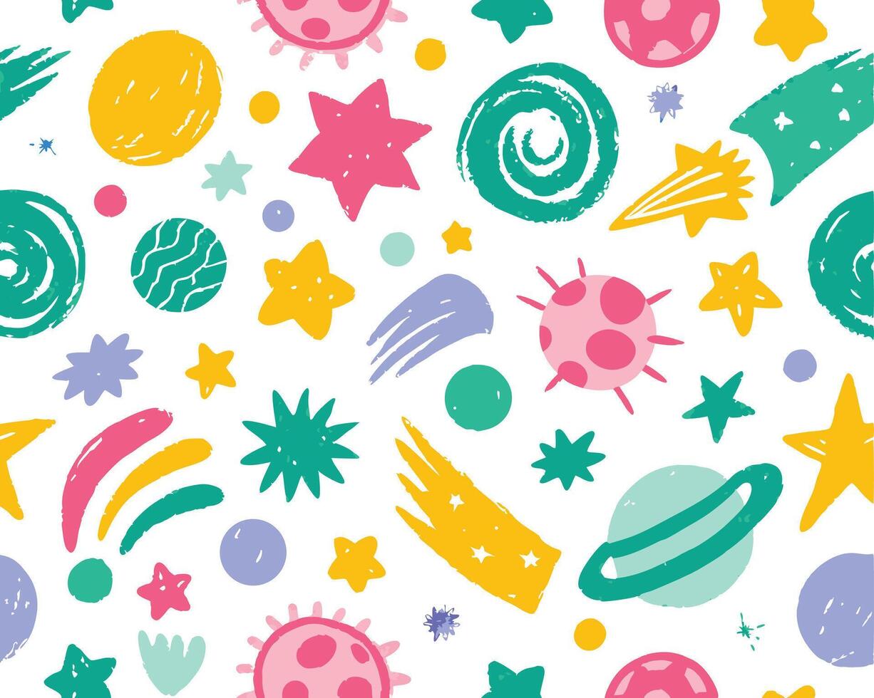 Hand drawn crayon doodles of arrows and shapes vector