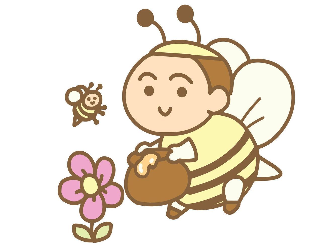 A boy wearing a bee costume vector