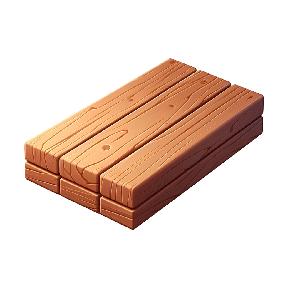 3D Render of Wooden Planks Stacked Together, Digital Design of Wooden Blocks in Stylized Art png