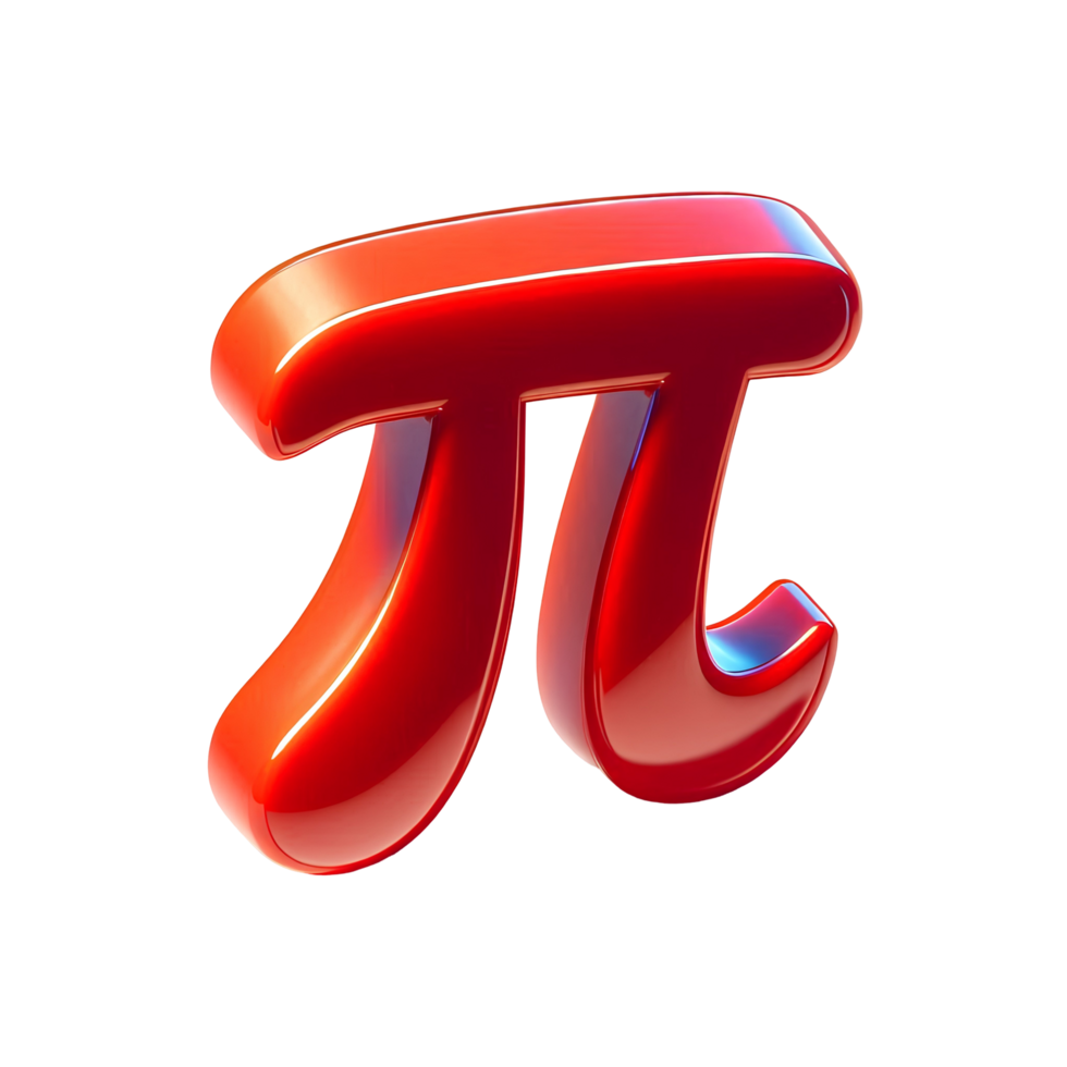 3D Rendered Red Pi Symbol in Glossy Design png