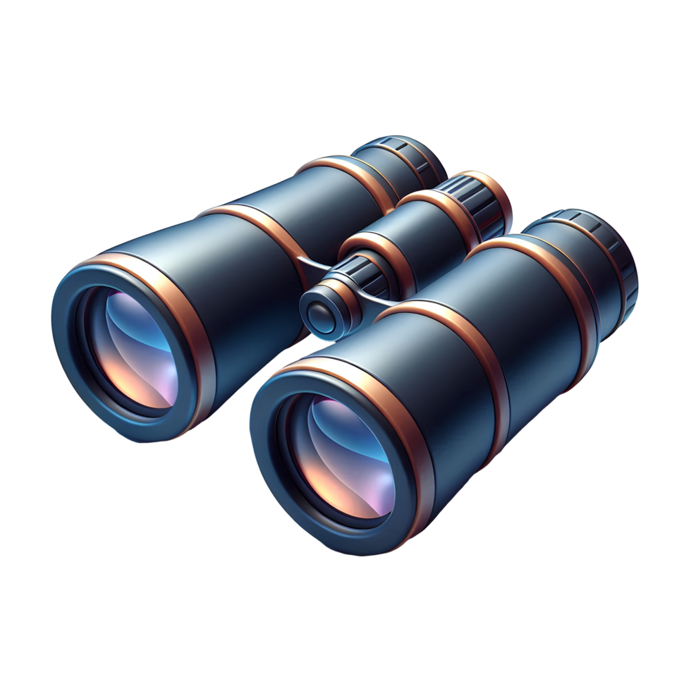 3D Illustration of High-Quality Binoculars with a Detailed Lens Design for Viewing png