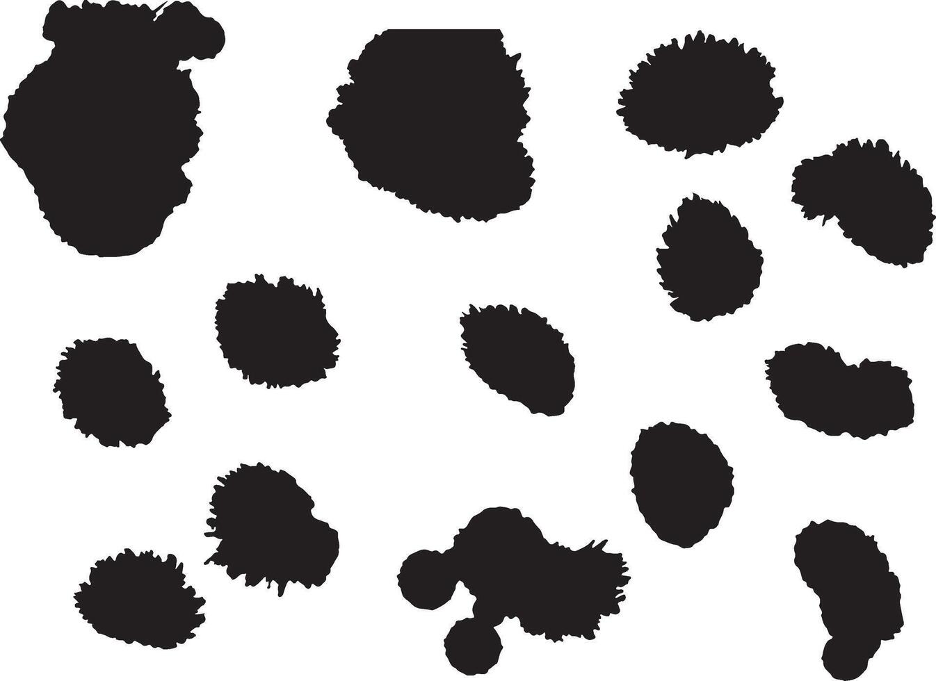 Grunge Paint Brush Stroke Set Black Texture Clipart vector