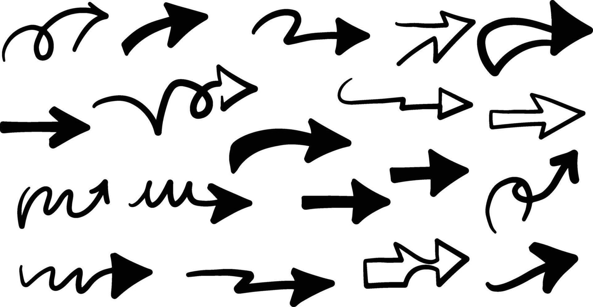 Hand Drawn Arrow Clipart Set Doodle Arrows vector