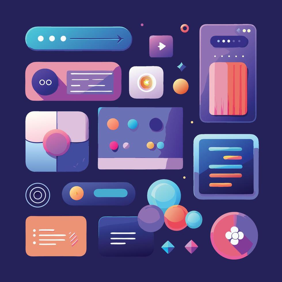 flat design icons set for web, mobile and app vector