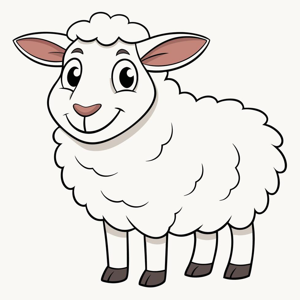 cartoon sheep standing on a white background vector