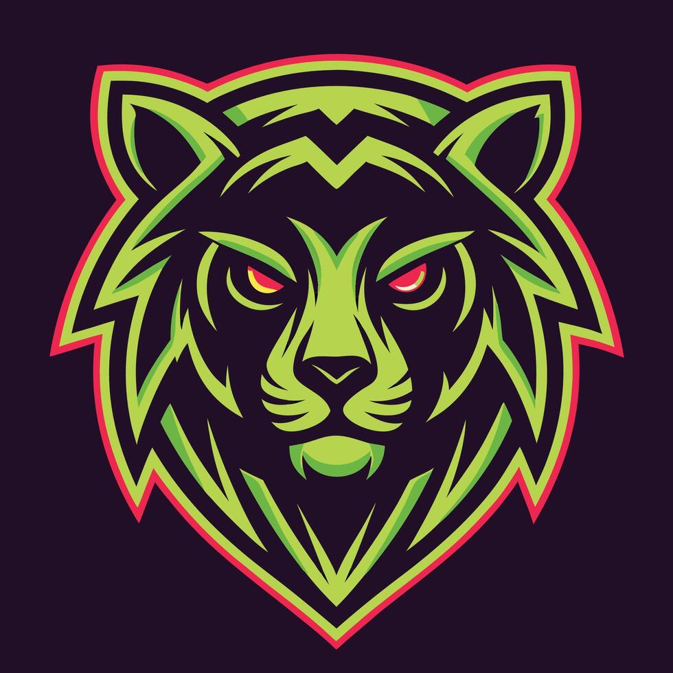 the head of a tiger is white background shown in a dark background vector
