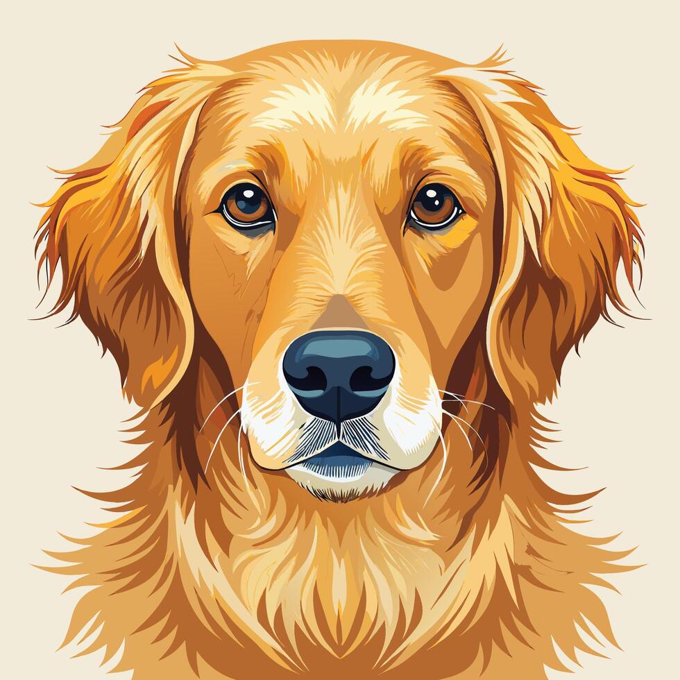 a golden retriever dog is shown in a cartoon style vector