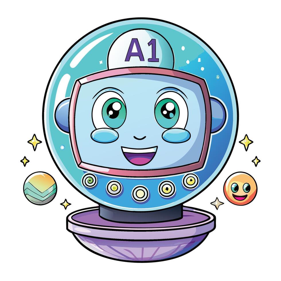 a cartoon space helmet with the word a1 on it vector